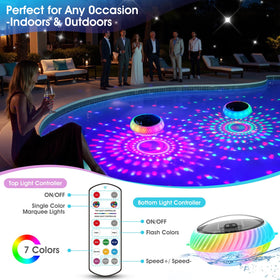 Goallim easy-to-use floating pool light with remote for effortless setup