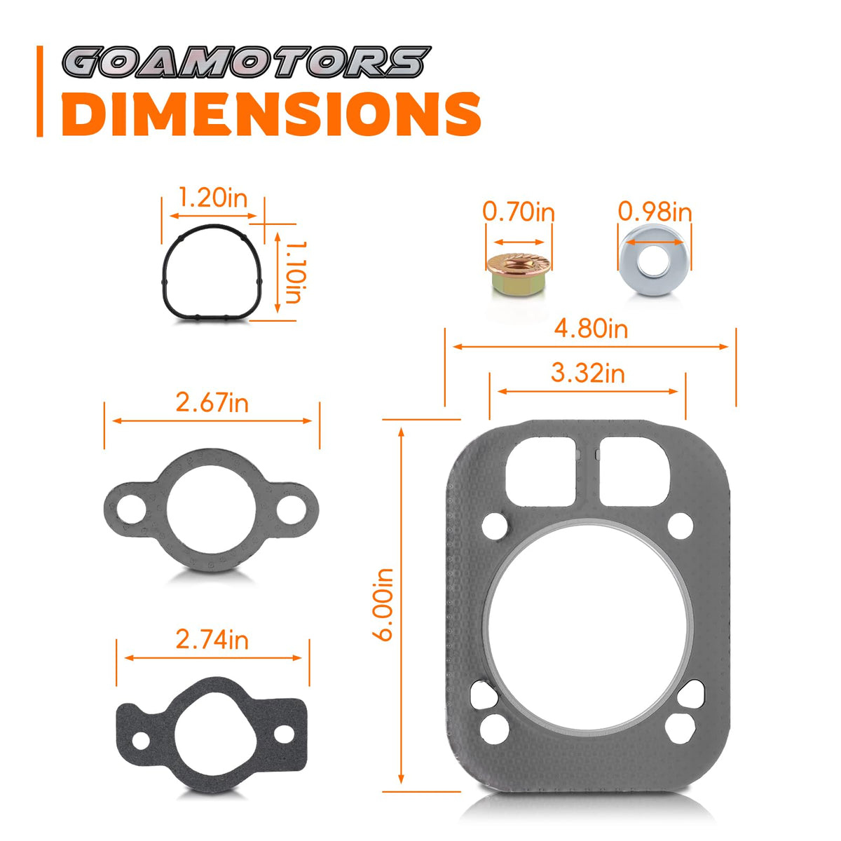 GoaMotors 2 Kits inside box view showing 30 gasket pieces for Kohler engines.