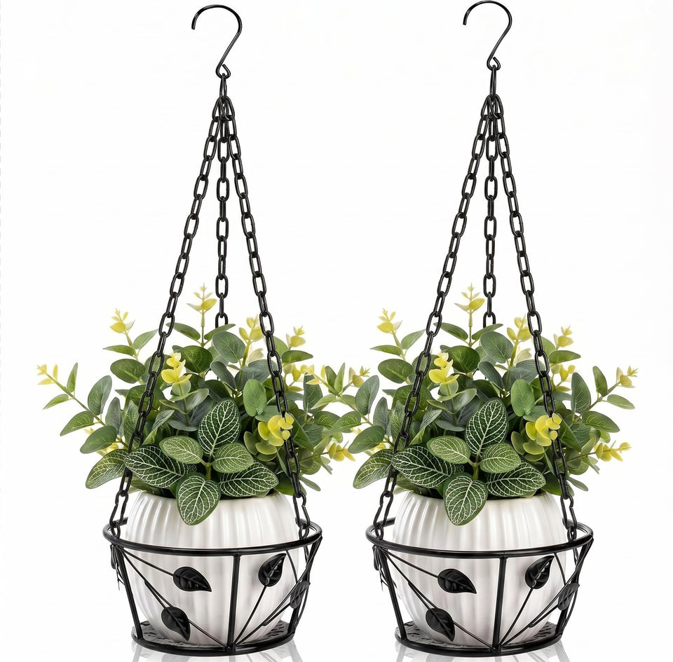 Goaste 2-pack metal plant hanger ceiling hook, sturdy ceiling mounting