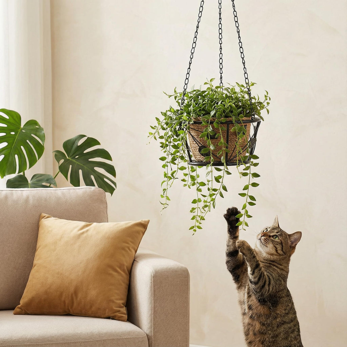 Goaste decorative plant hanger design adds elegant greenery to rooms