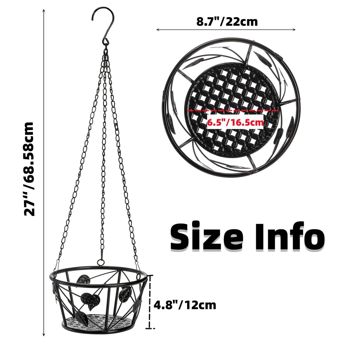 Goaste plant hanger basket open bottom, allows sunlight for plants