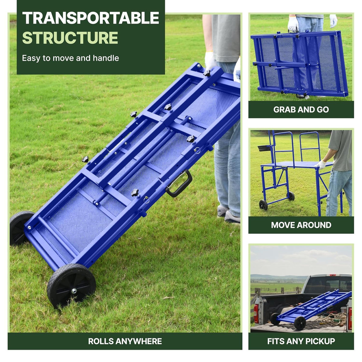 Goatzy Goat Stand folding legs collapse for compact storage after use.