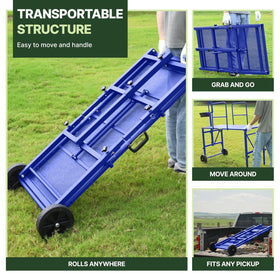 Goatzy Goat Stand folding legs collapse for compact storage after use.