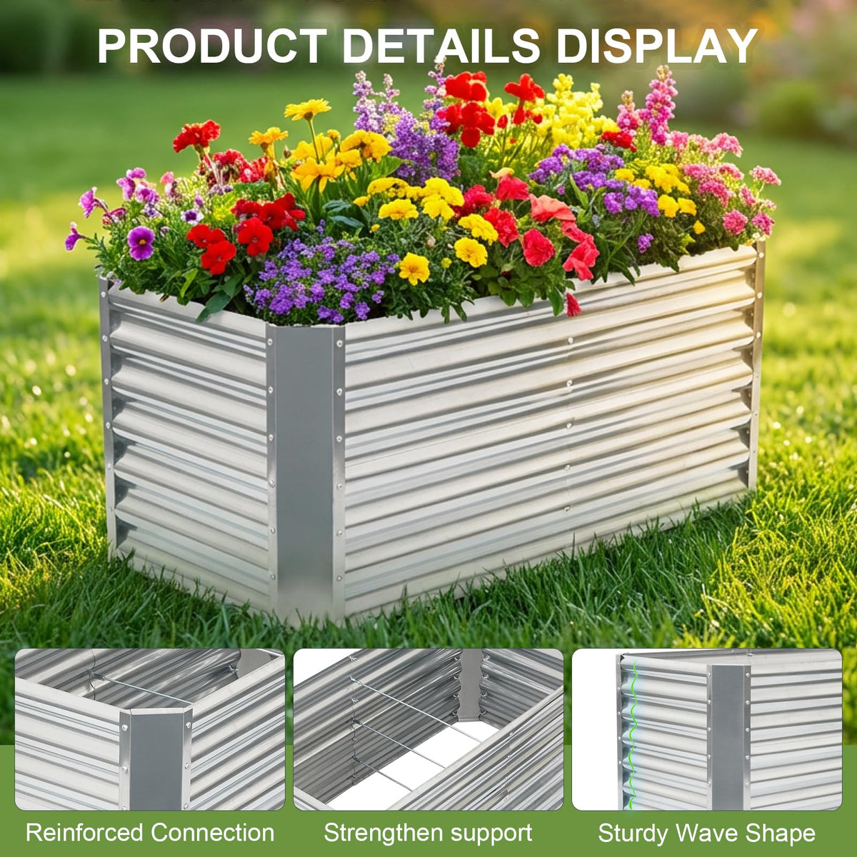 GoCampDirect 0.4mm steel construction resists warping under soil pressure.