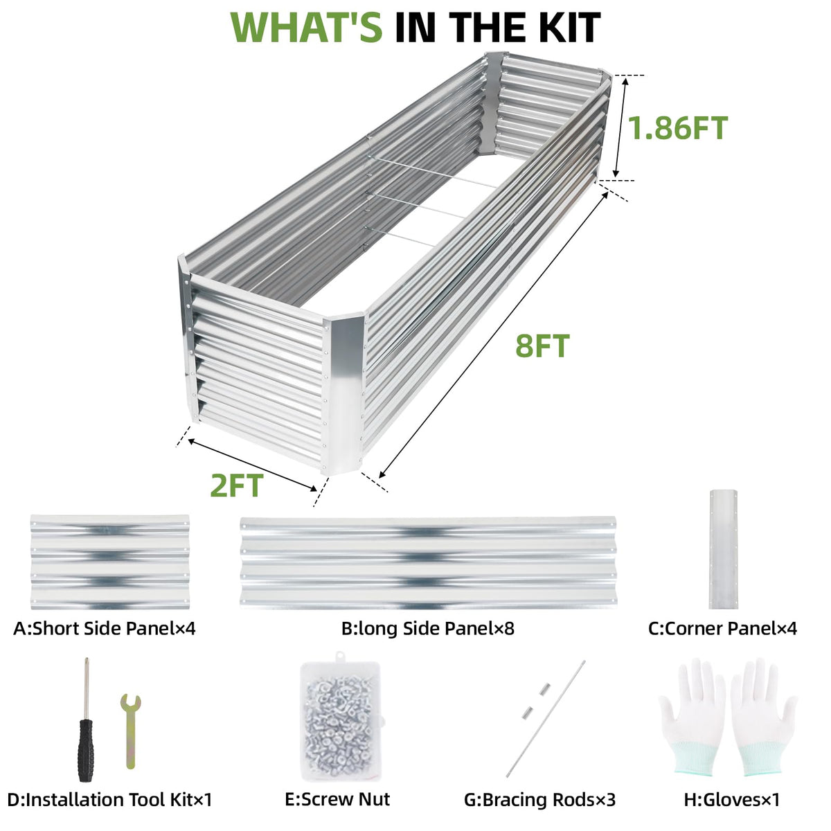 GoCampDirect galvanized deep root planter highlighting wing-nut assembly for quick setup
