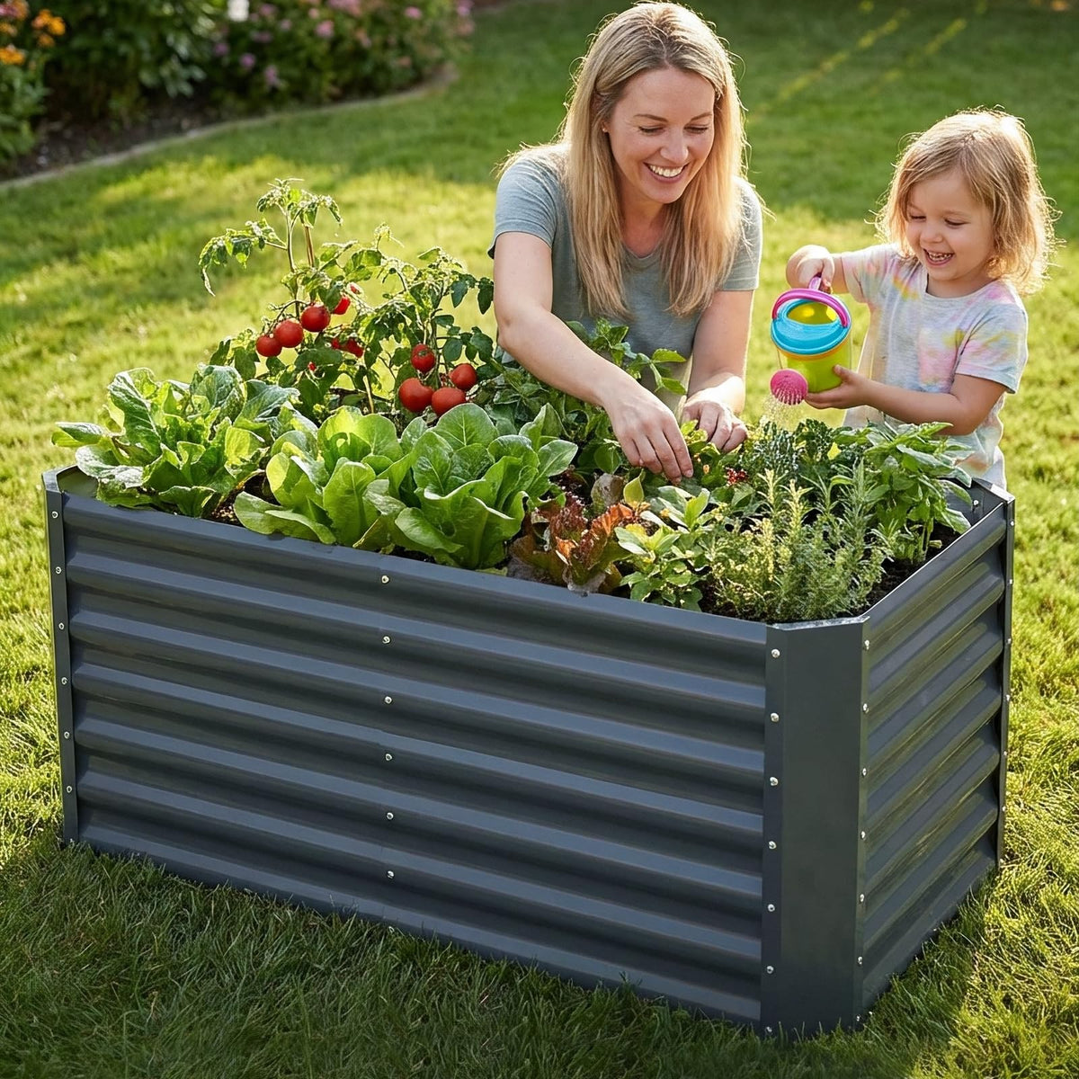 GoCampDirect gray finish blends with outdoor decor and is low maintenance.