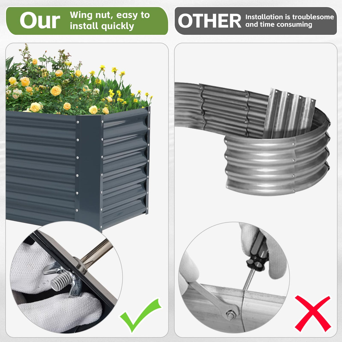 GoCampDirect open bottom design supports vegetables, herbs, or succulents.