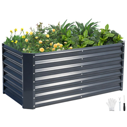 GoCampDirect raised garden bed front angle shows spacious planting area for vegetables and herbs.