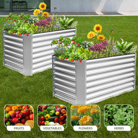 GoCampDirect raised bed in silver for weather-ready vegetable and herb beds.