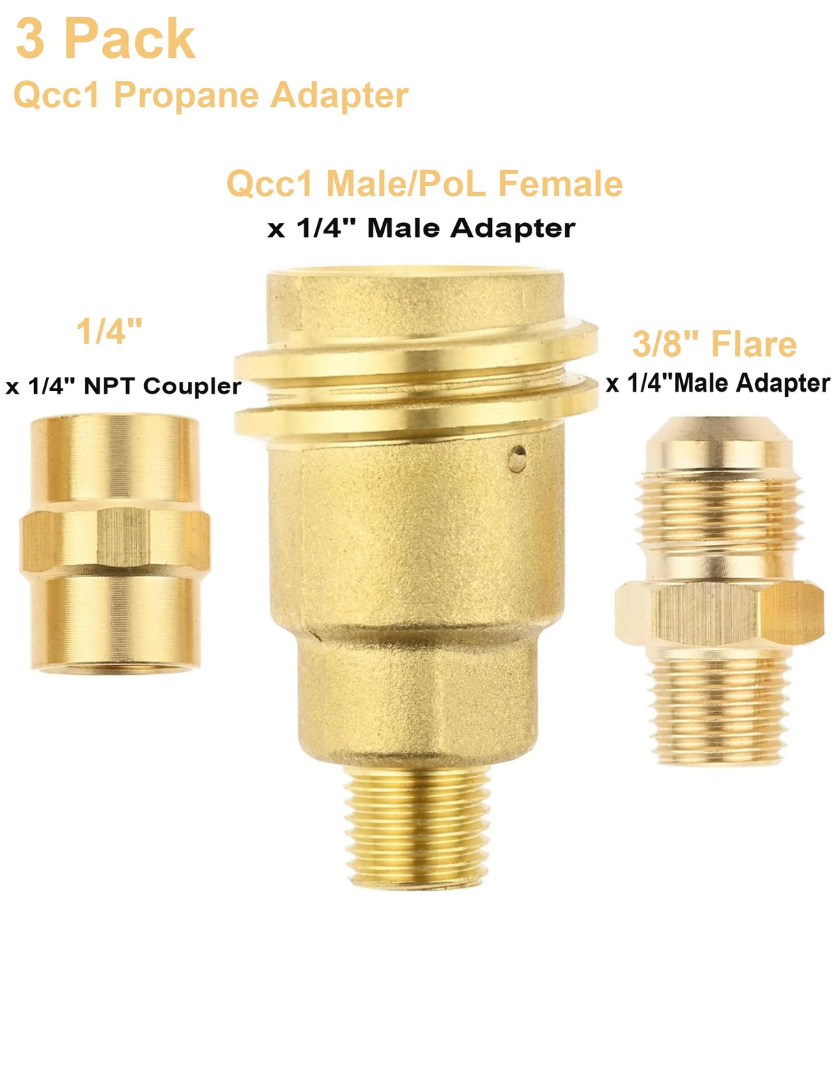 Gocayio 3/8 in flare to 1/4 in NPT adapter for quick connections