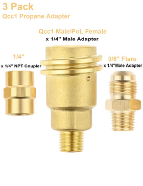 Gocayio 3/8 in flare to 1/4 in NPT adapter for quick connections