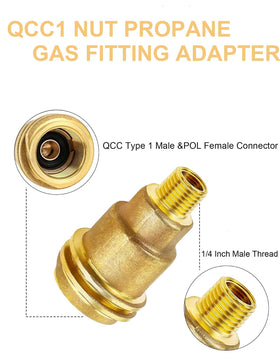 Gocayio propane adapters shown on a grill setup
