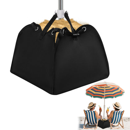 GOCOHHI Beach Umbrella Base Weight Bag fits 1.1 to 1.49 in poles for wobble-free stability.