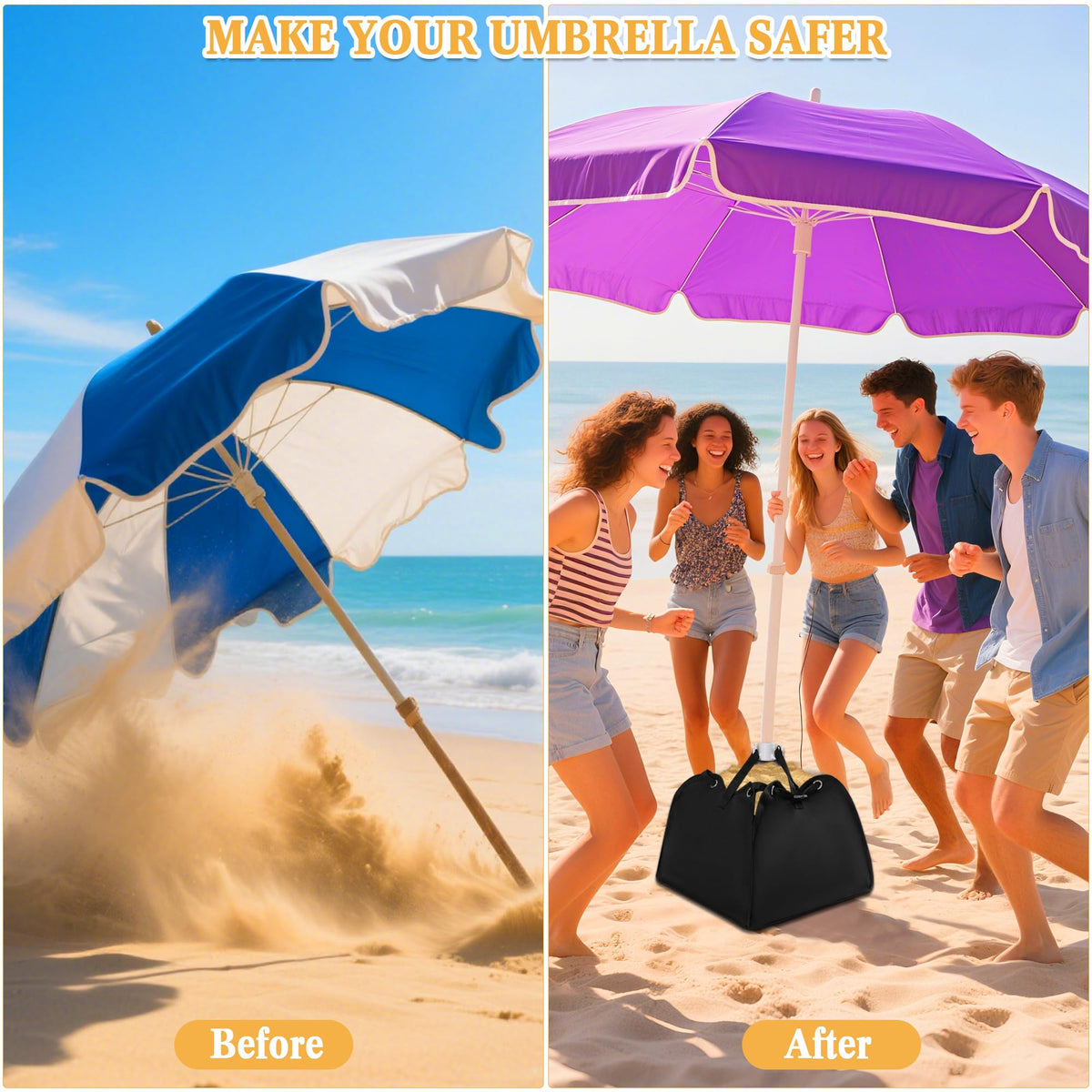 Durable 600d Oxford cloth construction shields the base against sand and water.
