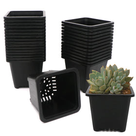 GOETOR 4-inch square pot, stackable design ideal for seed starting and space saving