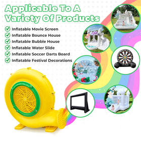 GOFAFALO Blower outdoor setup in a backyard for inflatable entertainment