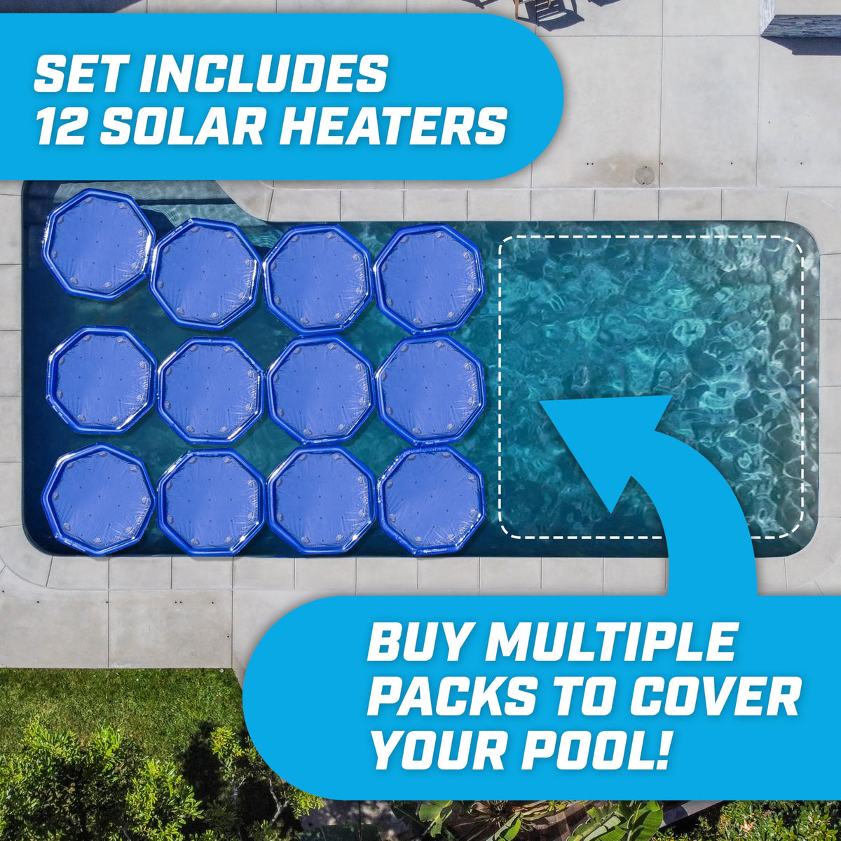 GoFloats V2 flat-lying heater panel design lies smoothly on water.