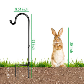 GOFORWILD heavy-duty steel shepherd hook, durable for outdoor decor and baskets.