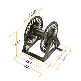 GOFORWILD 200ft capacity reel keeps long hoses organized and ready.