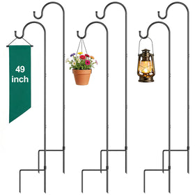 GOFORWILD shepherd hooks 6-pack adjustable 49-inch tall for versatile outdoor displays.