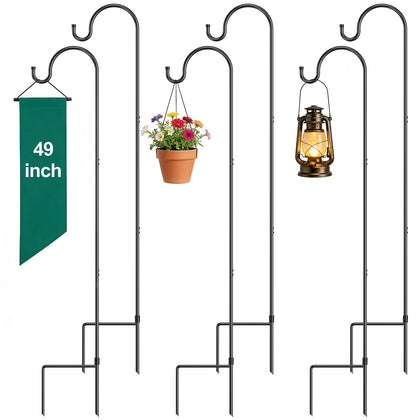 GOFORWILD shepherd hooks 6-pack adjustable 49-inch tall for versatile outdoor displays.