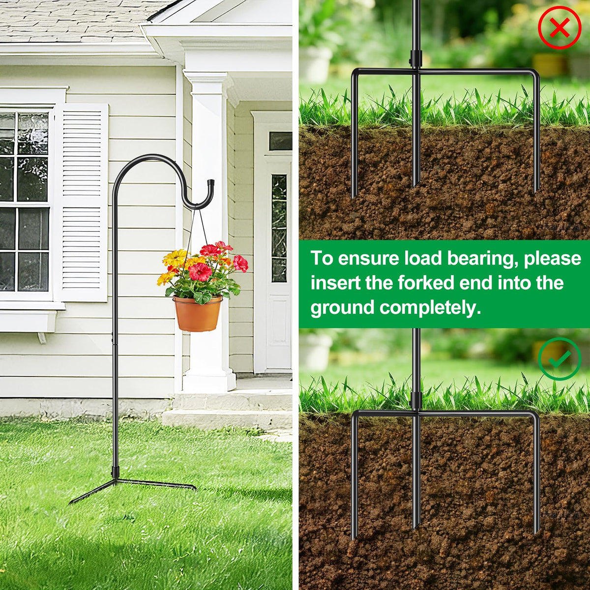 GOFORWILD wind chime hanger hook, blends with garden ambiance.