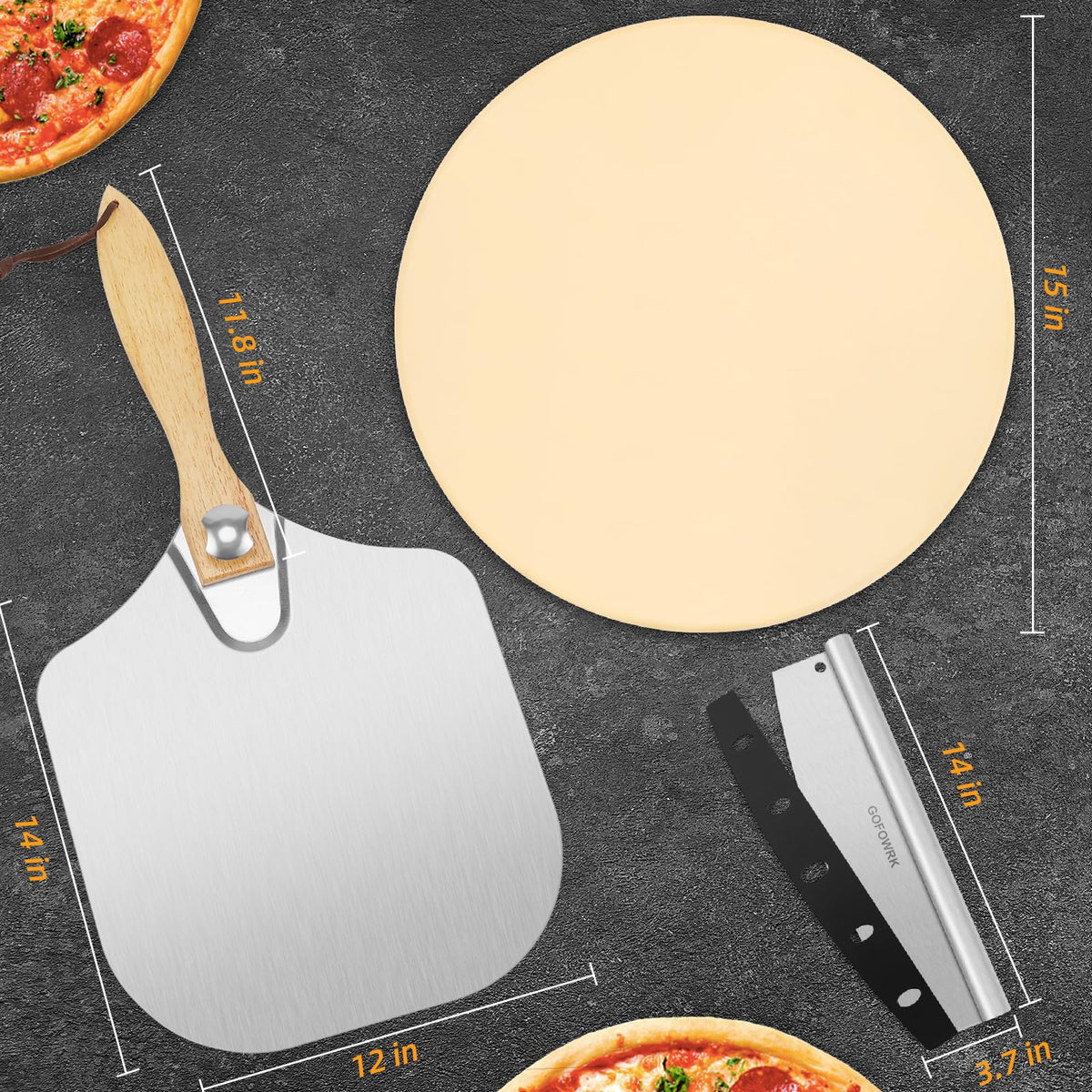 GOFOWRK 0.6-inch thick stone delivers stable heat for consistent baking.
