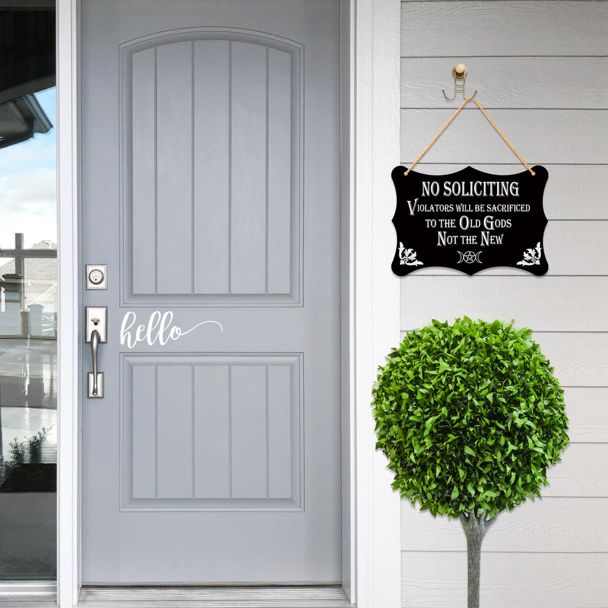 GOGOBAY wooden no-soliciting decor enhances entryway charm.