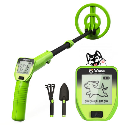 GoGonova metal detector with LED display guides kids to treasure proximity