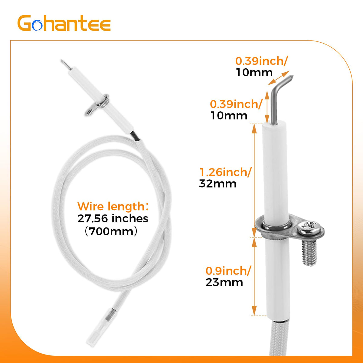 Gohantee ceramic electrode replacement close-up highlighting heat-resistant design