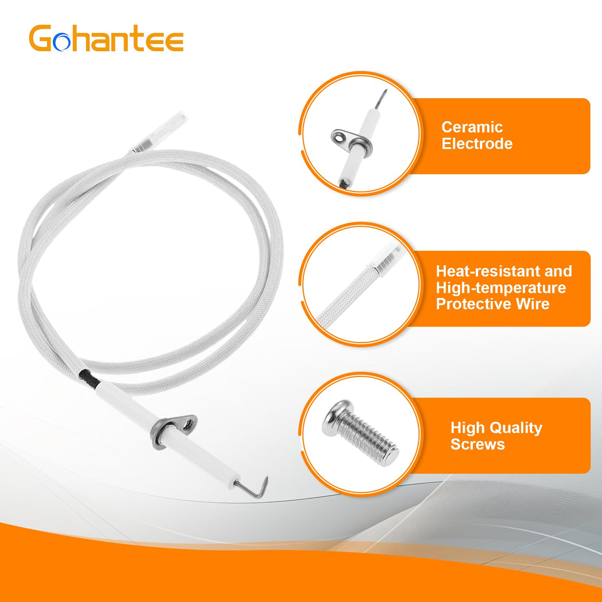 Gohantee ignition wire safety cover close-up emphasizing high-temperature protection