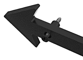 GoHomeNumbers 6-inch arrow sign installation-ready with screws and spacers for wall mounting.