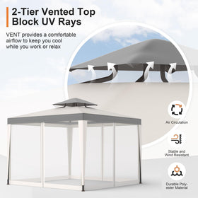 GOJOOASIS gazebo sidewalls mesh add privacy and keep bugs out