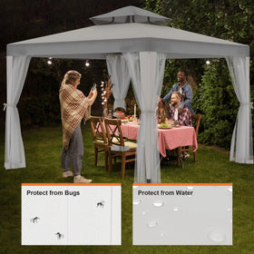 GOJOOASIS 10x10 canopy blocks UV rays for safer outdoor enjoyment