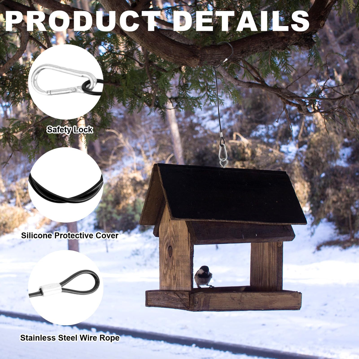 Goktvai tree-friendly coating protects branches during hanging.