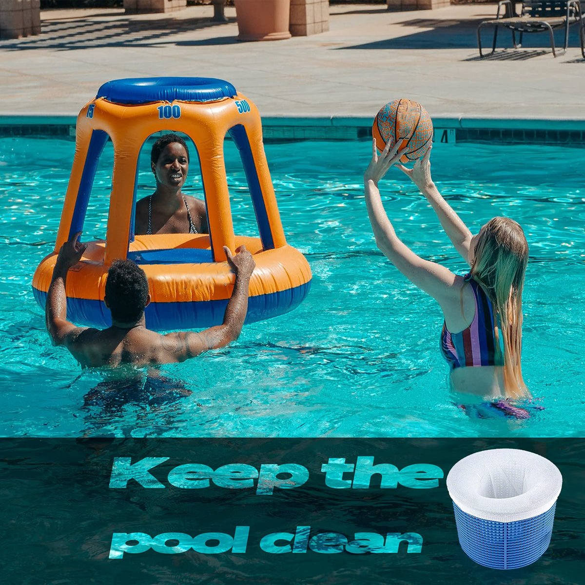 GOKU pool vacuum pre-filter sock helps prevent clogs in the vacuum line.