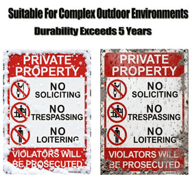 GOLDELIG no trespassing sign installed on front door or lawn