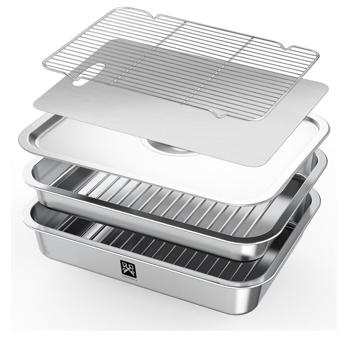 GOLDEN KEY grilling prep and serve tays trays set for organized raw and cooked food prep