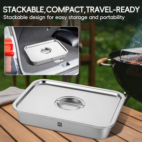 GOLDEN KEY stainless lid with cutting board keeps marinated foods clean