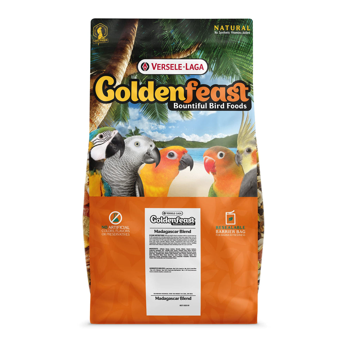 Goldenfeast VL Madagascar Blend close-up showing varied ingredients foraging enrichment.