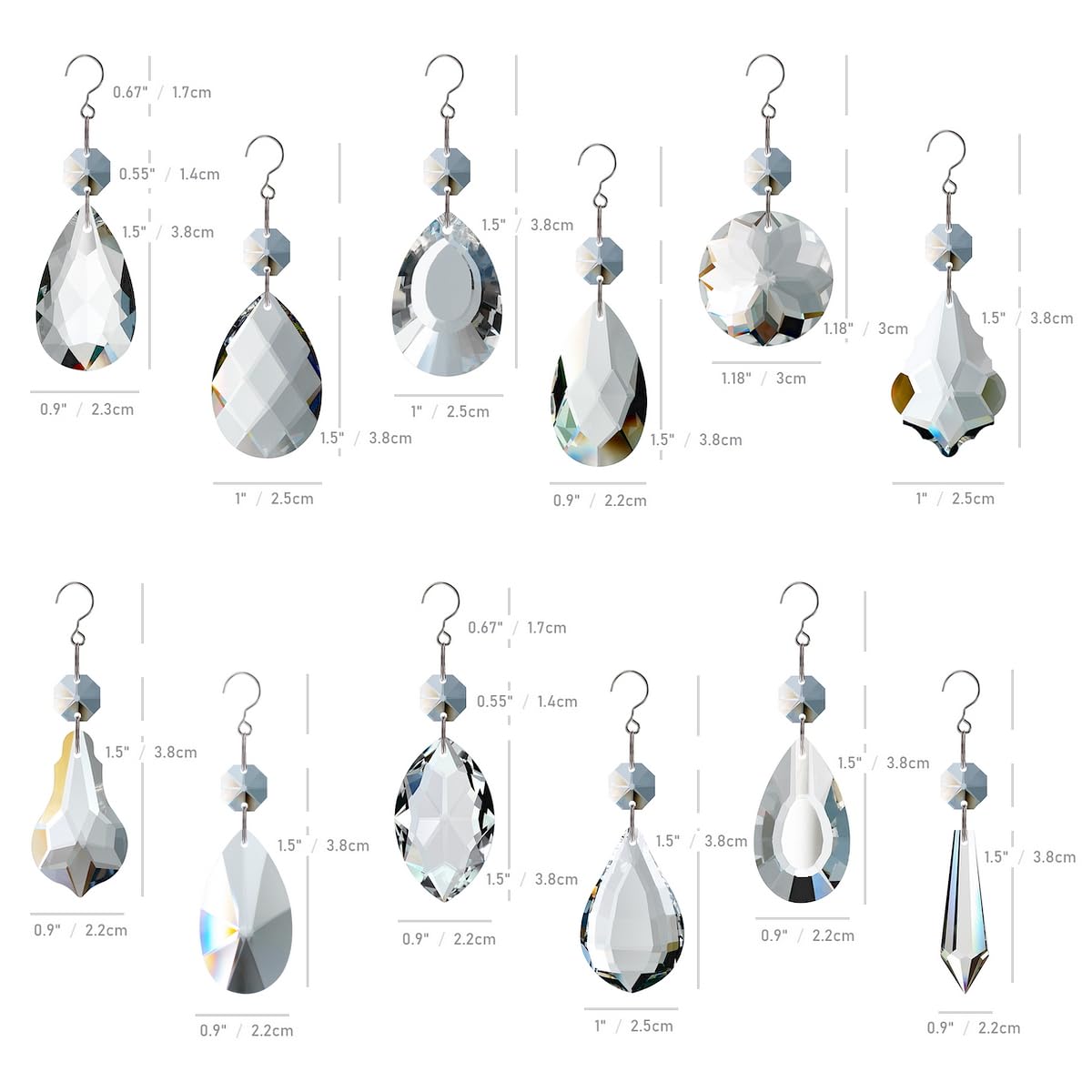 GOLDENHAITAI crystal prisms decorate Christmas trees with subtle sparkle.
