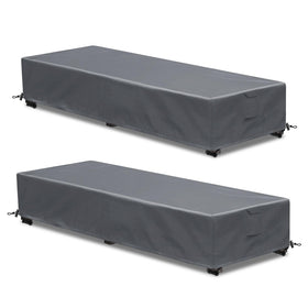 GoldenRaindrop 2-pack lounge cover, front view; shields chaise from sun and rain