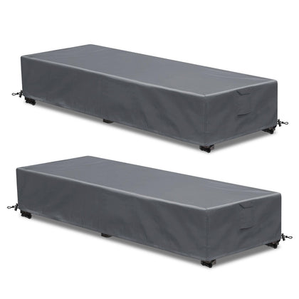 GoldenRaindrop 2-pack lounge cover, front view; shields chaise from sun and rain