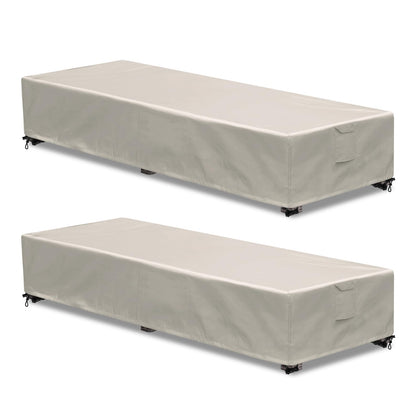 GoldenRaindrop chaise lounge cover 2-pack front view protects from sun and rain