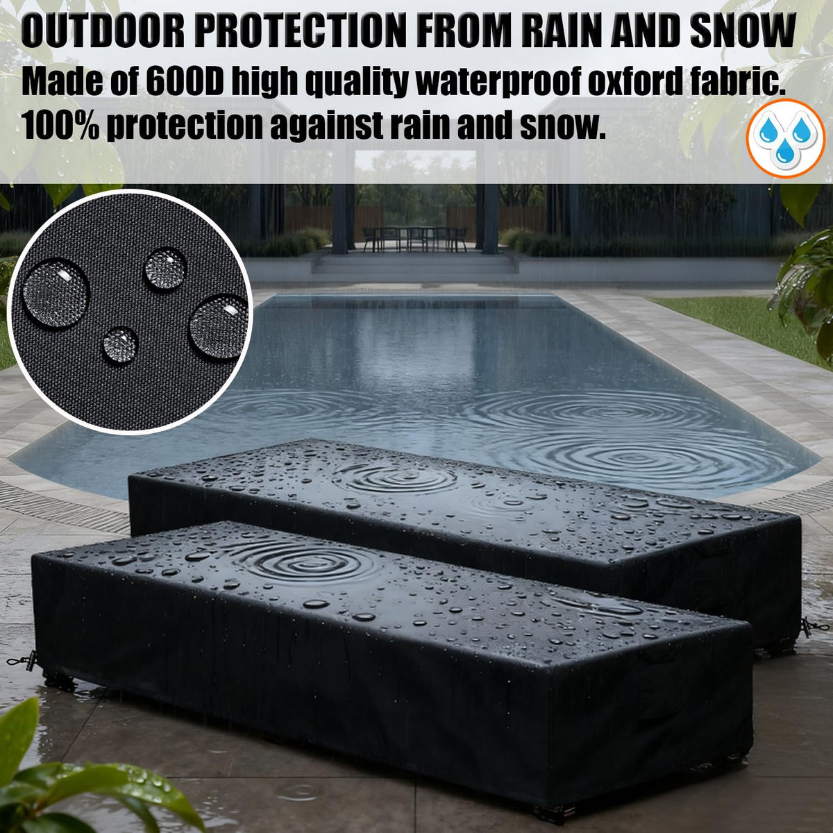GoldenRaindrop corner straps secure with fasteners to stay in place.