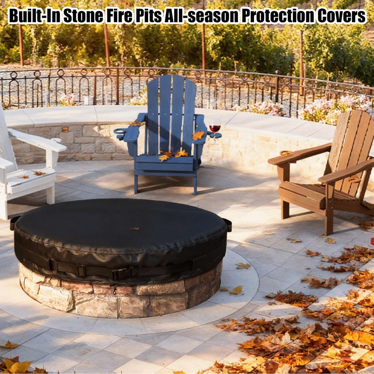 GoldenRaindrop 600D polyester durability shields your outdoor pit area.
