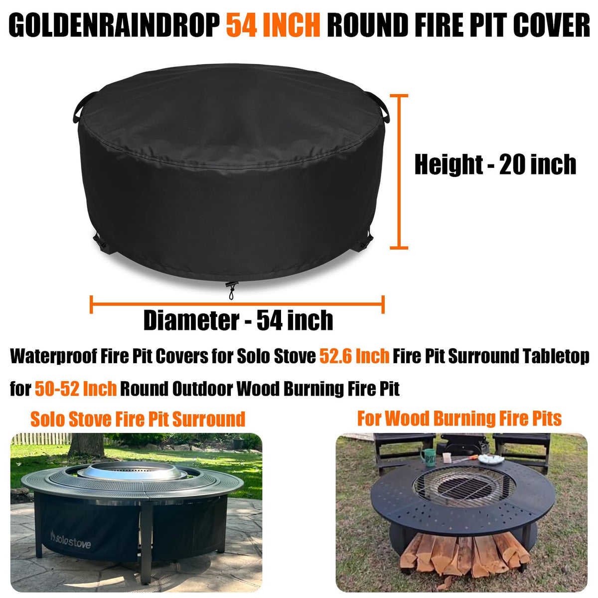 GoldenRaindrop Yukon surround cover round shape with top handle for quick setup and removal.