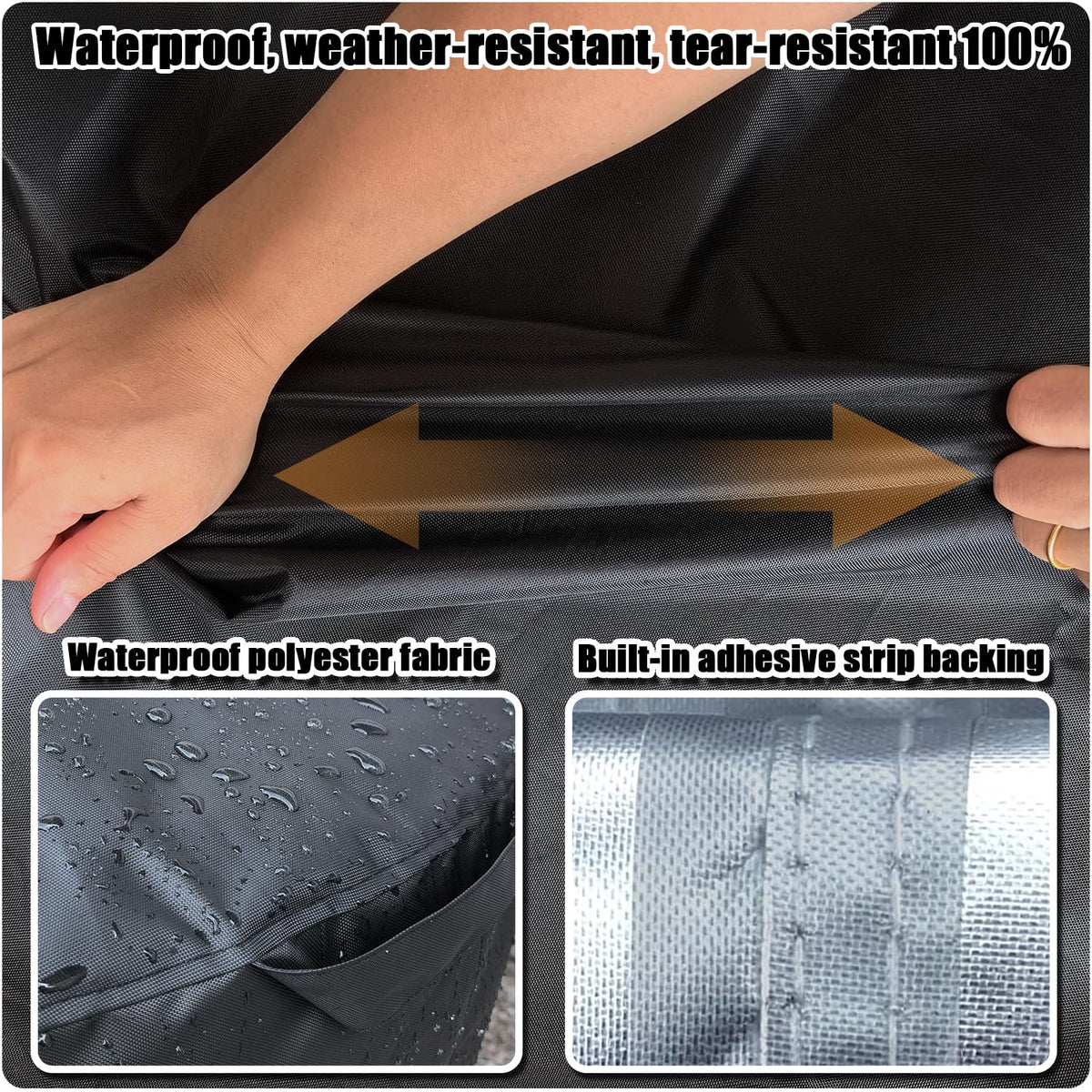 GoldenRaindrop cover features waterproof PU coating to keep the surface dry and protected.