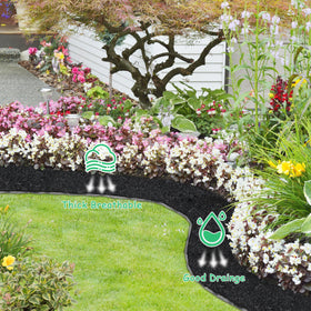 Goldshire weed-blocking mat reduces weed growth in beds and borders.