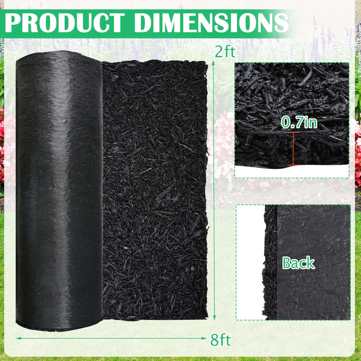 Goldshire breathable, water-permeable mat promotes drainage near plants.